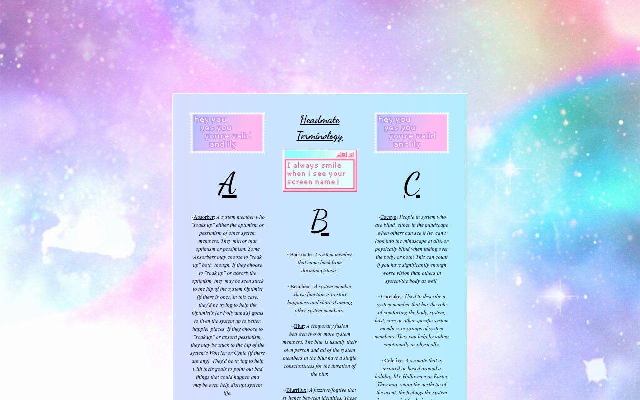 Headmate Terminology